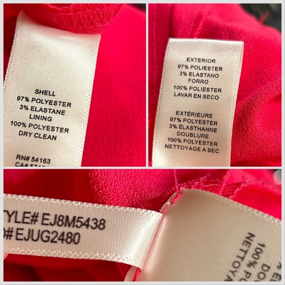 NWT Eliza J Red Off-the-shoulder Bell Sleeve Tie Waist Jumpsuit Sz 6 - Picture 15 of 16